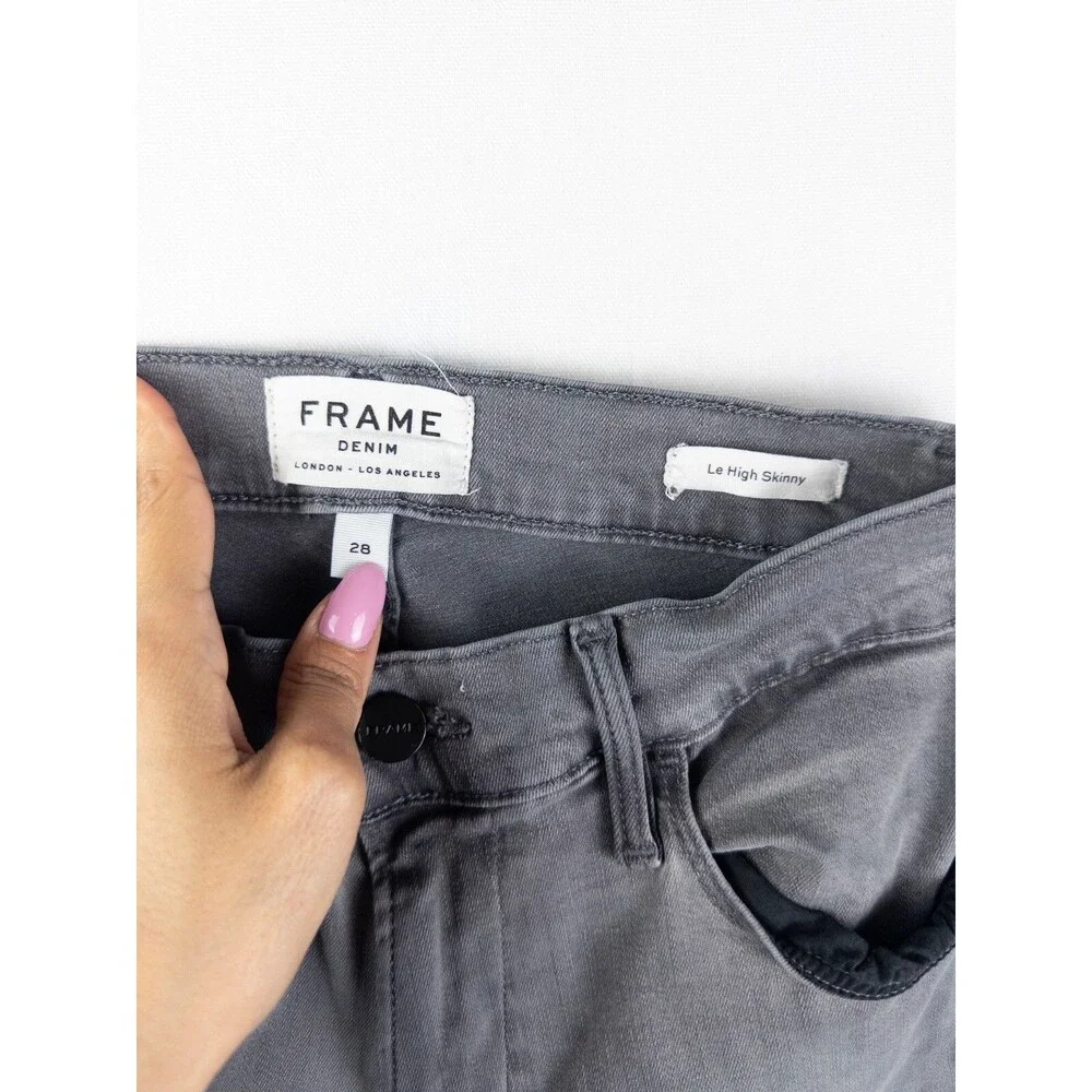 Frame Le High Skinny Jeans Womens 28 Dark‎ Wash Denim Mid Rise Pockets